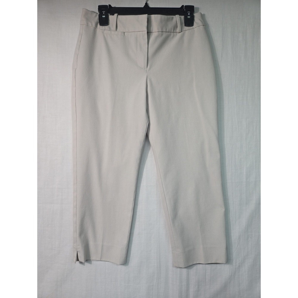 Talbots Curvy Dress‎ Cropped Pants Women's 6 Petite Beige Straight Stretch